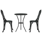 Garden Bistro Set 3 pcs Black Aluminium