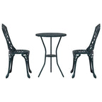 Garden Bistro Set 3 pcs Green Aluminium