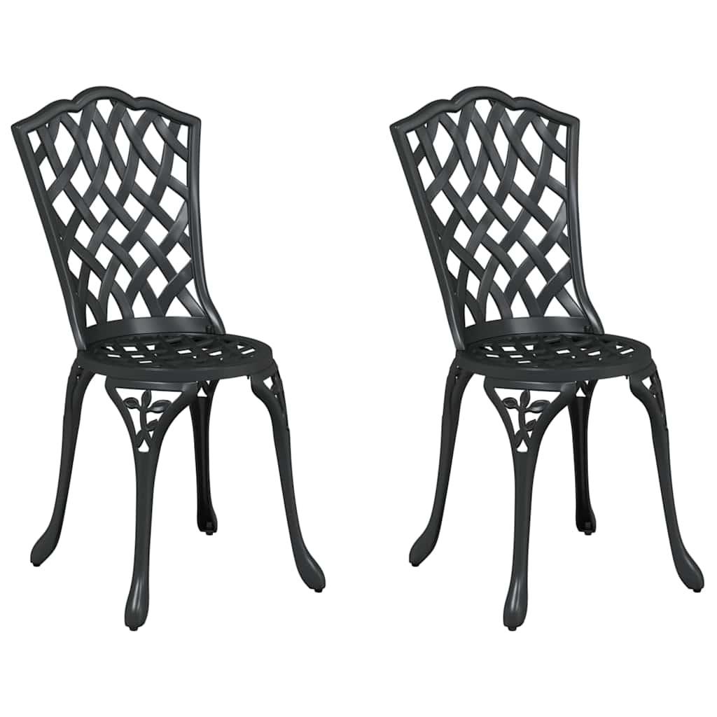 Garden Chair 2 pcs Black 39 x 40 x 87cm Aluminium