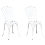 Garden Chair 2 pcs White 39 x 40 x 87cm Aluminium
