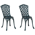Garden Chair 2 pcs Green 39 x 40 x 87cm Aluminium