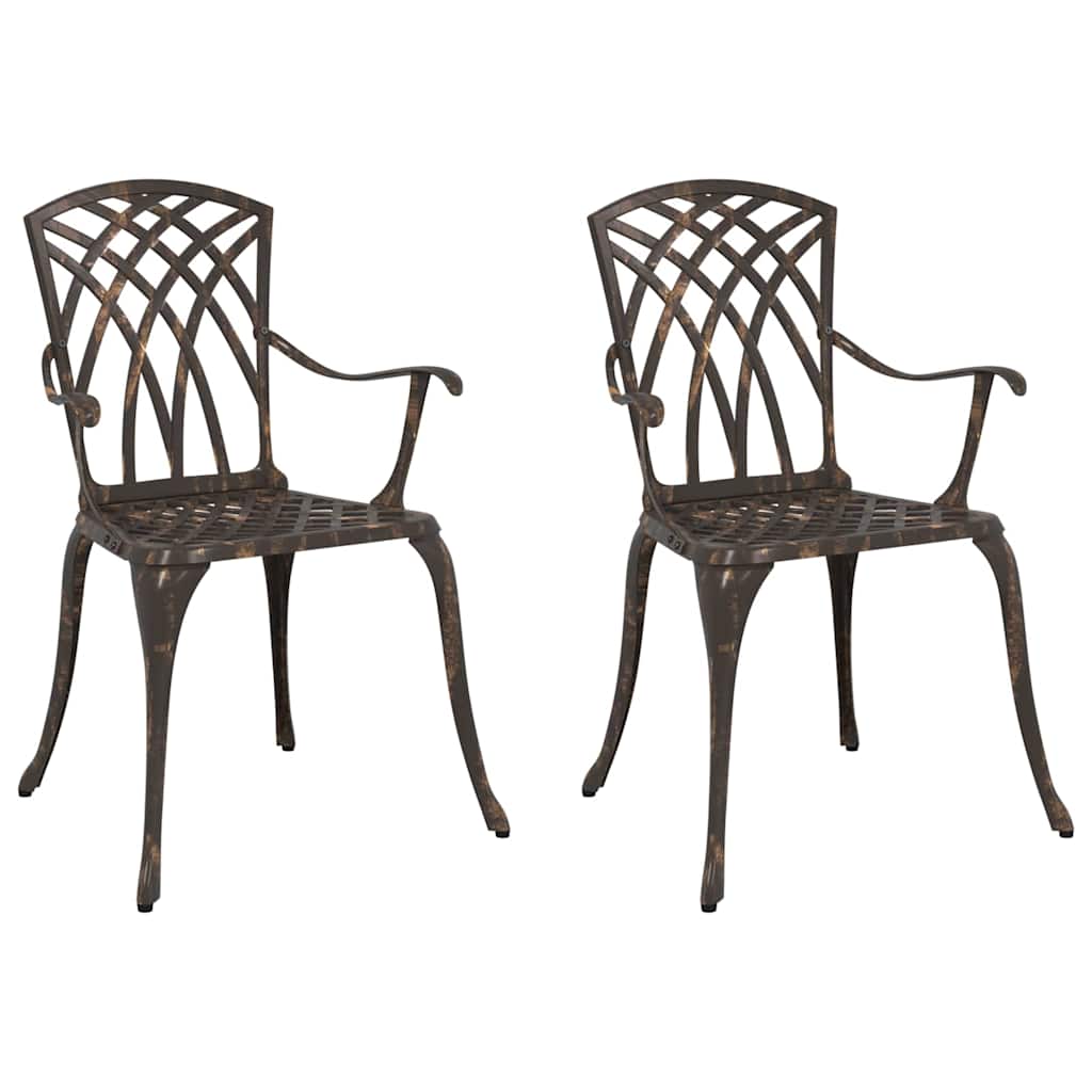 Garden Chair 2 pcs Bronze 53 x 51 x 88.5cm Aluminium