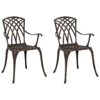 Garden Chair 2 pcs Bronze 53 x 51 x 88.5cm Aluminium