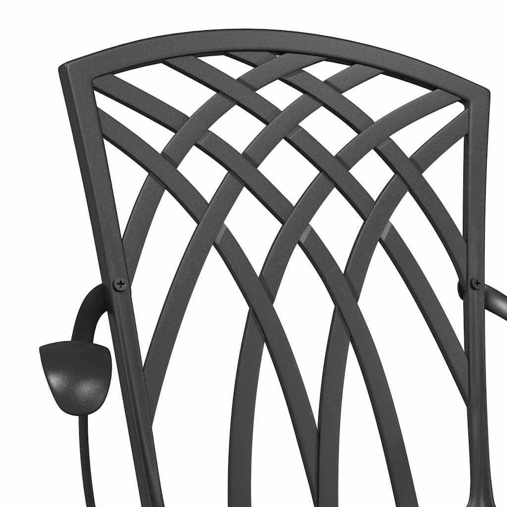 Garden Chair 2 pcs Black 53 x 51 x 88.5cm Aluminium
