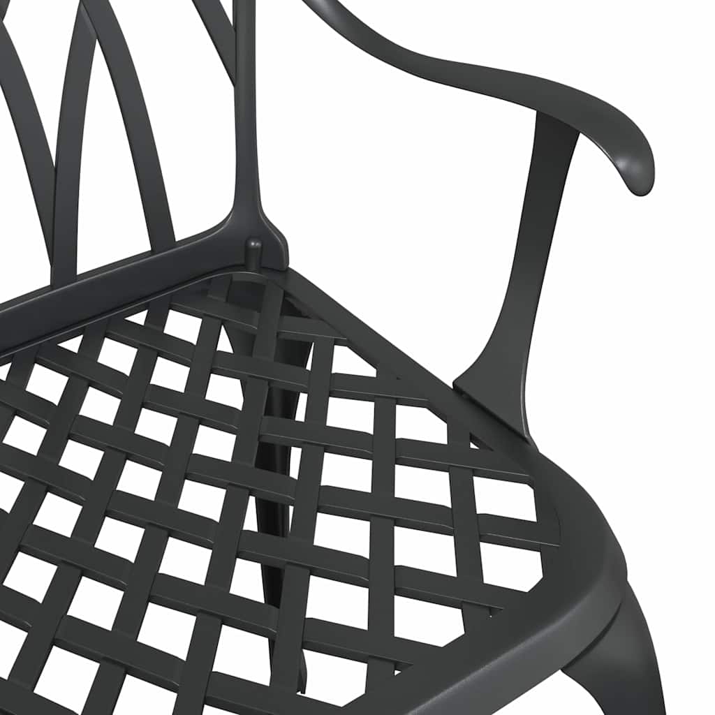 Garden Chair 2 pcs Black 53 x 51 x 88.5cm Aluminium