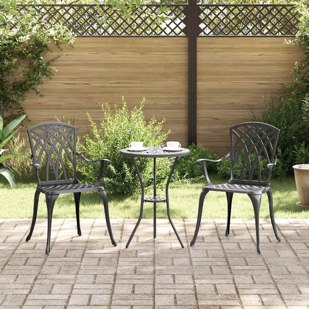 Garden Chair 2 pcs Black 53 x 51 x 88.5cm Aluminium