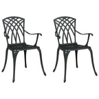Garden Chair 2 pcs Black 53 x 51 x 88.5cm Aluminium