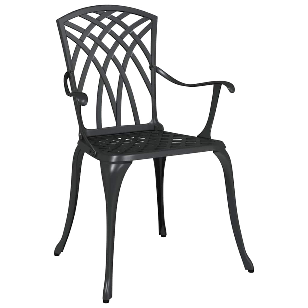 Garden Chair 2 pcs Black 53 x 51 x 88.5cm Aluminium