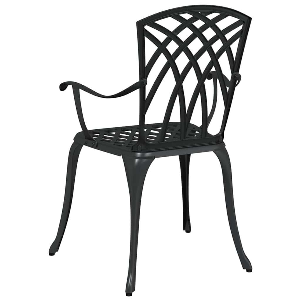 Garden Chair 2 pcs Black 53 x 51 x 88.5cm Aluminium
