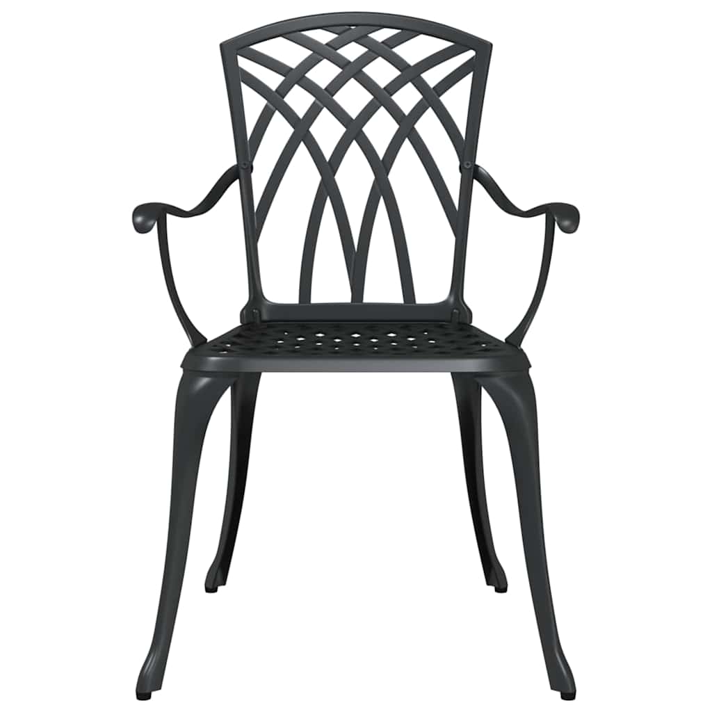 Garden Chair 2 pcs Black 53 x 51 x 88.5cm Aluminium