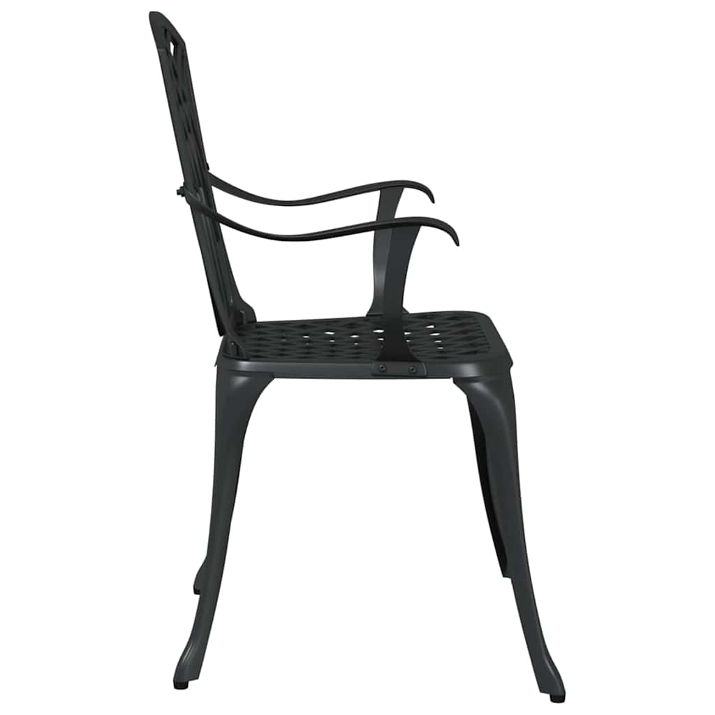 Garden Chair 2 pcs Black 53 x 51 x 88.5cm Aluminium