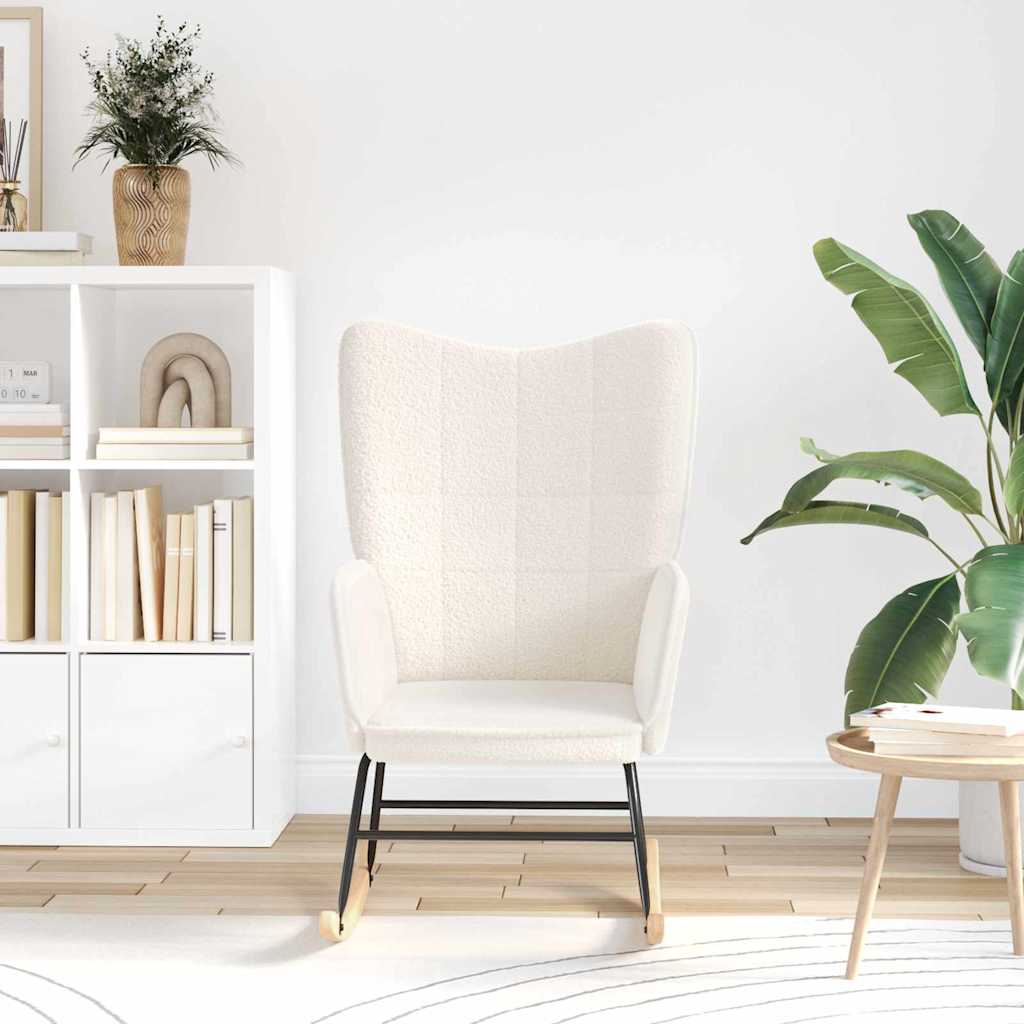 Relaxing Chair Cream 61 x 78 x 98 cm Fabric