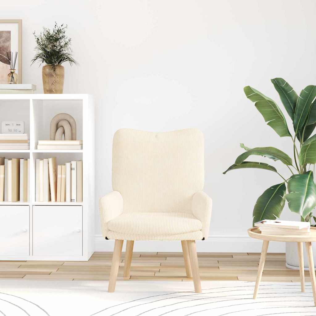 Relaxing Chair Cream 63 x 67 x 94 cm Fabric