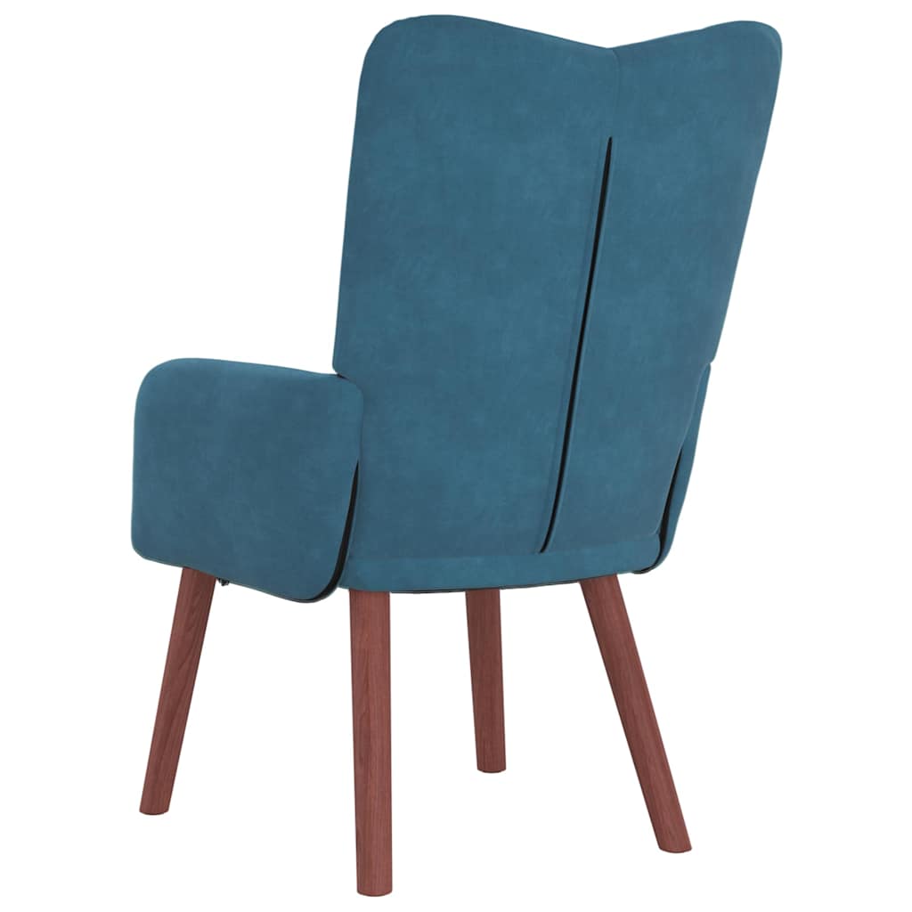 Relaxing Chair Blue 63 x 67 x 94 cm Velvet