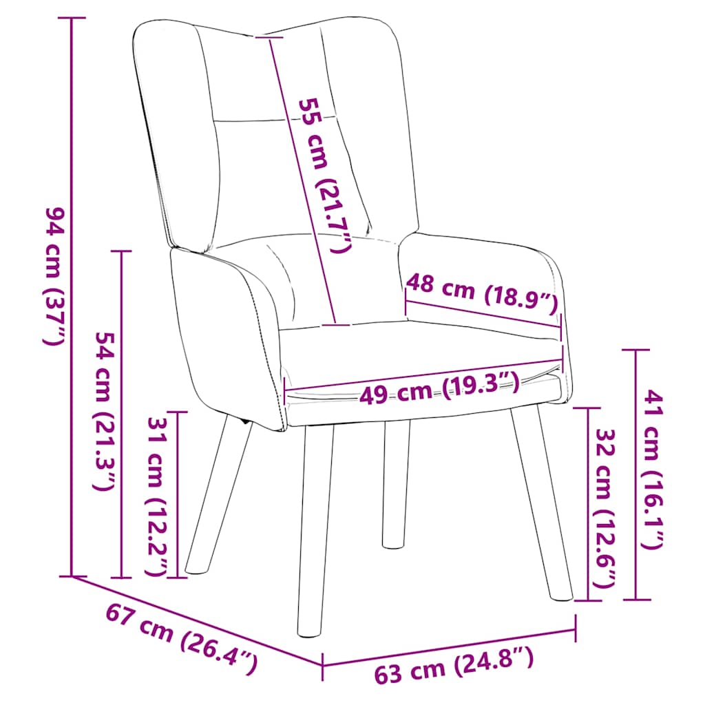 Relaxing Chair Blue 63 x 67 x 94 cm Velvet