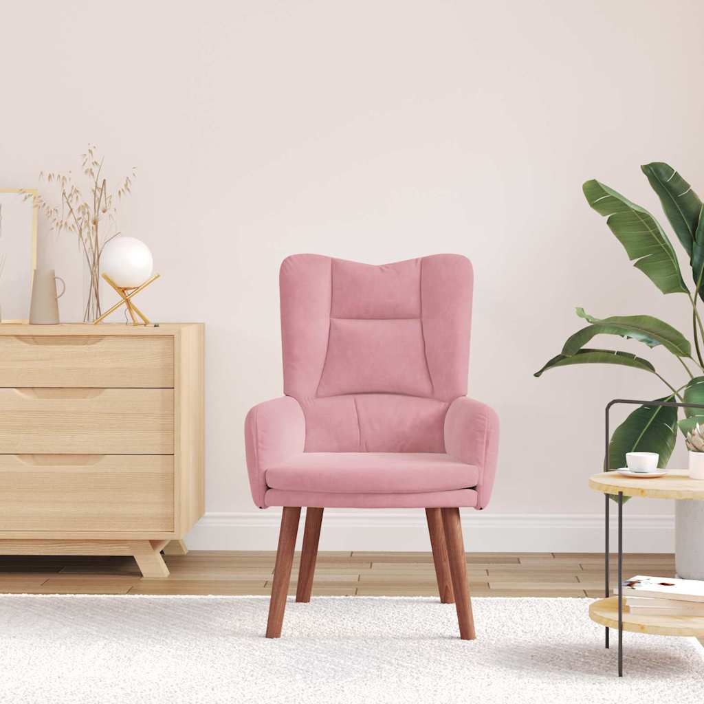 Relaxing Chair Pink 63 x 67 x 94 cm Velvet