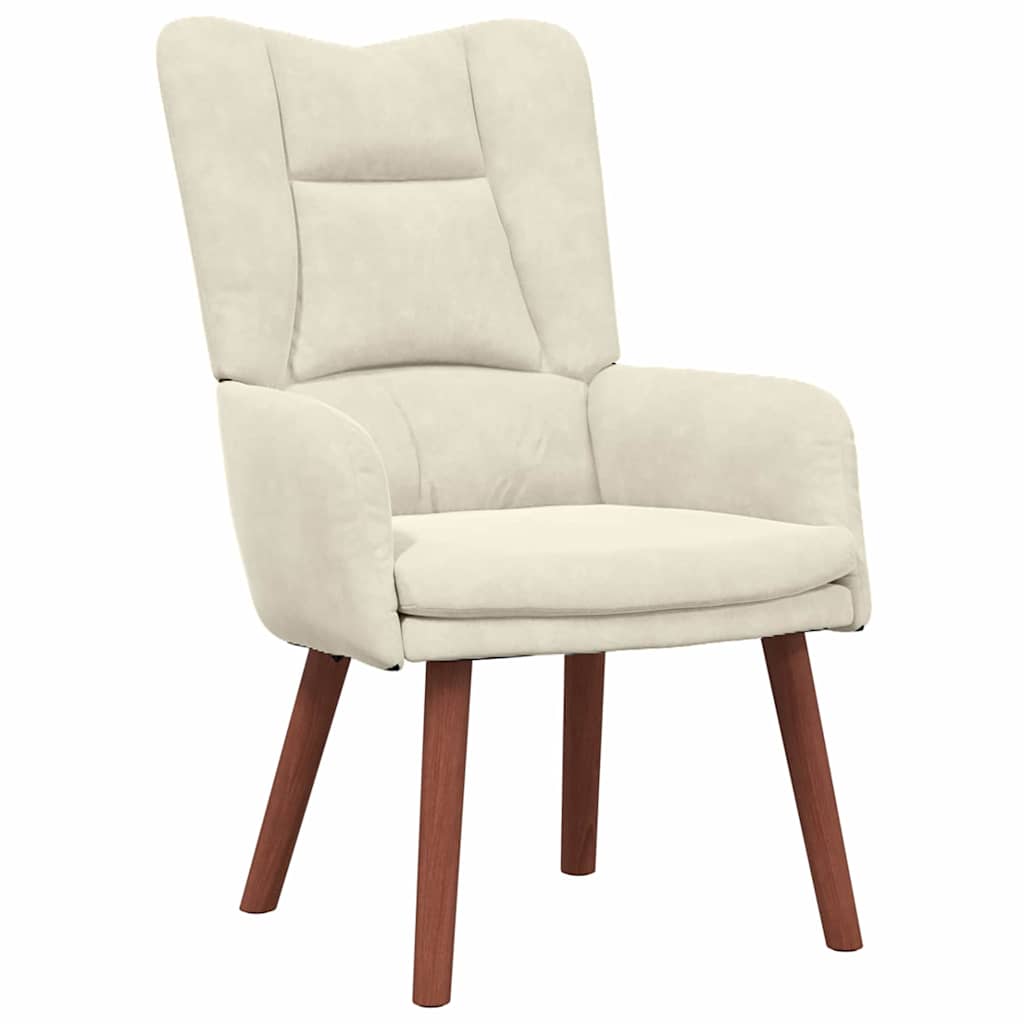 Relaxing Chair Cream 63 x 67 x 94 cm Velvet