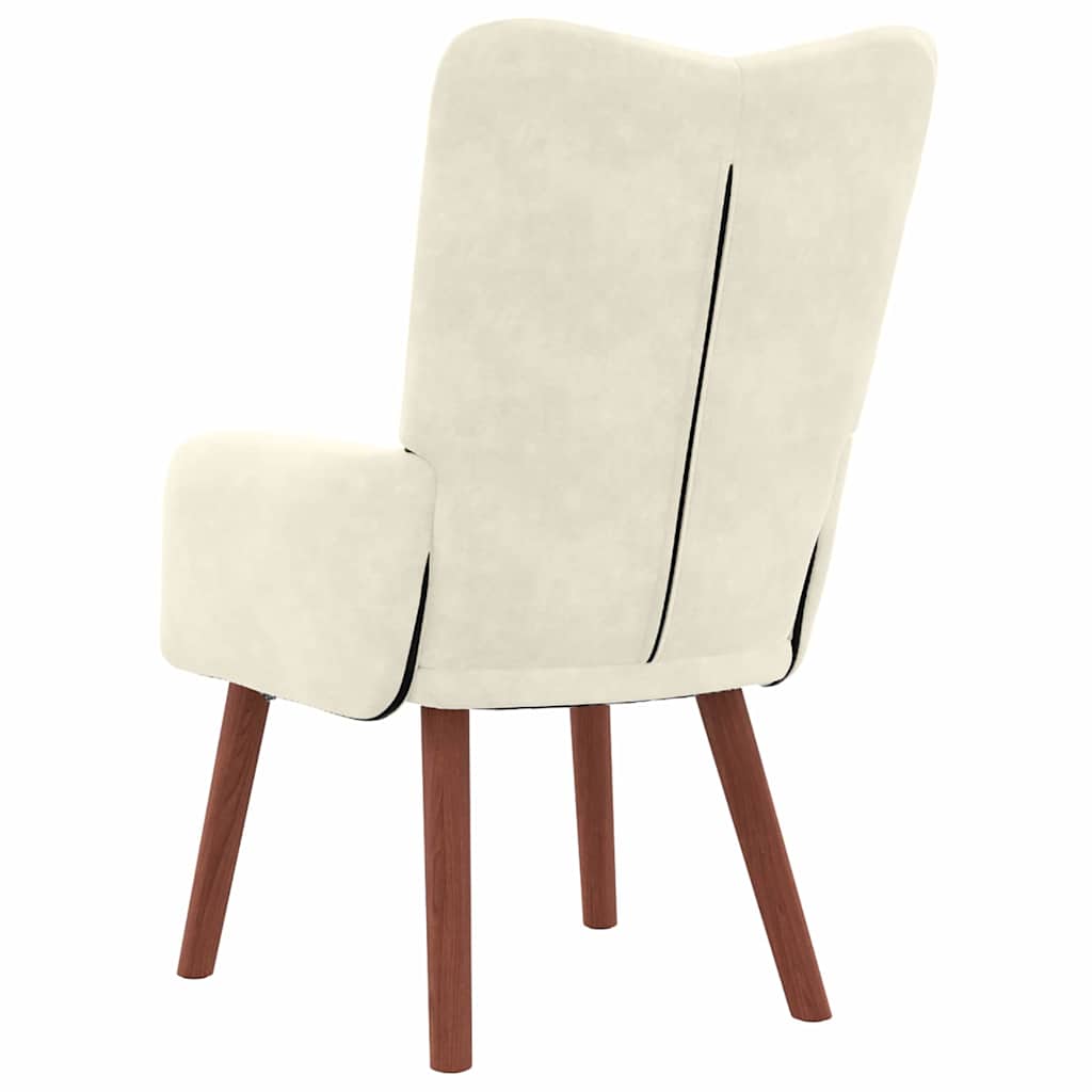 Relaxing Chair Cream 63 x 67 x 94 cm Velvet