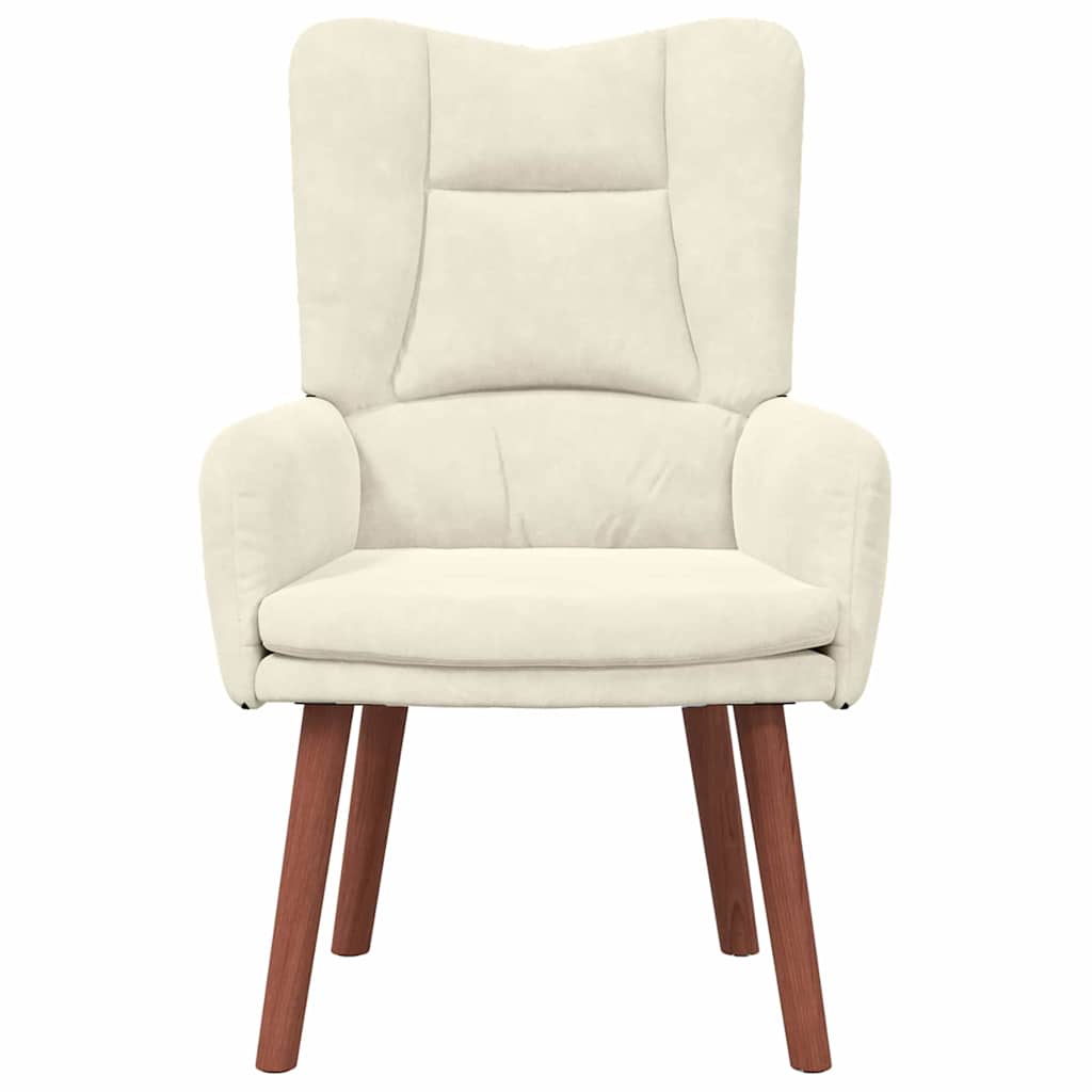 Relaxing Chair Cream 63 x 67 x 94 cm Velvet