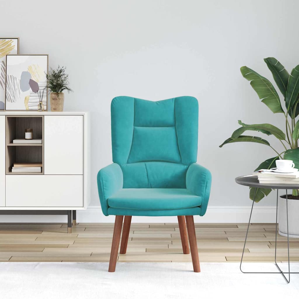 Relaxing Chair Turquoise 63 x 67 x 94 cm Velvet