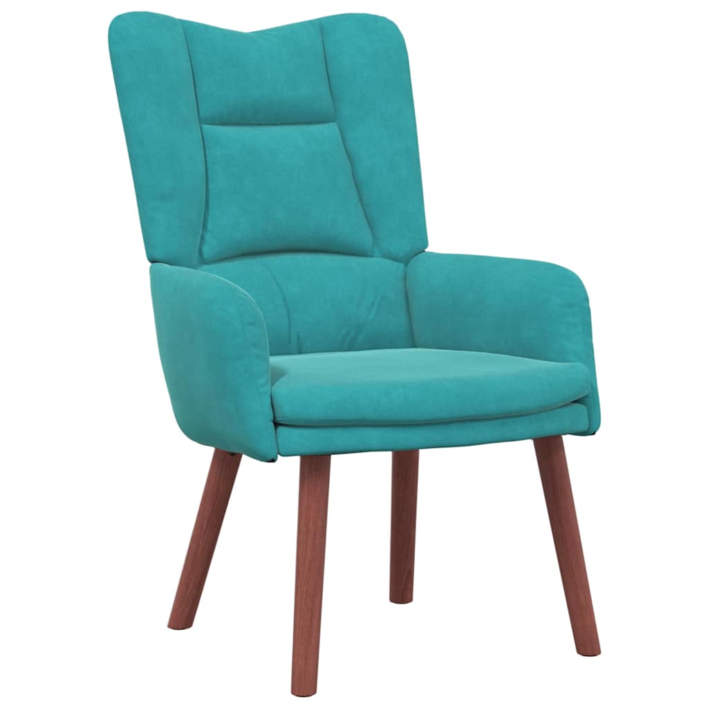 Relaxing Chair Turquoise 63 x 67 x 94 cm Velvet