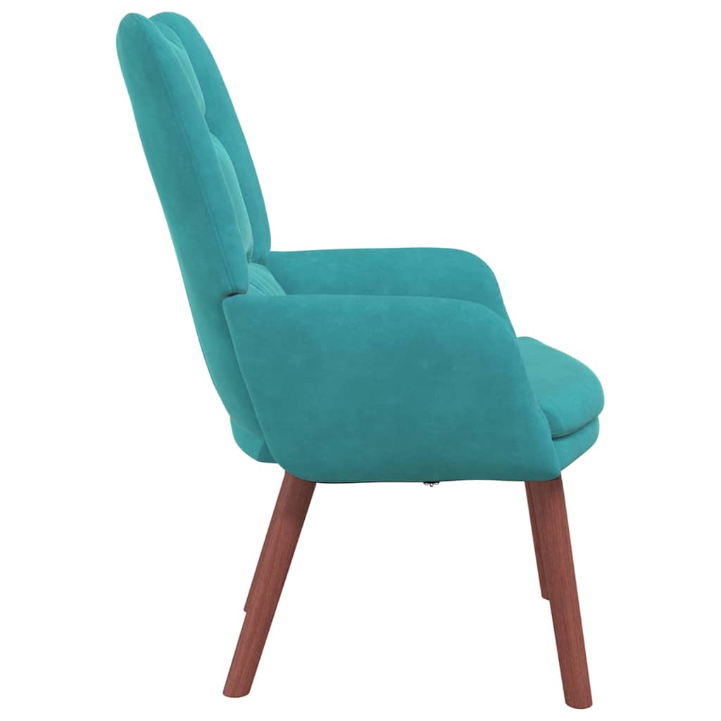 Relaxing Chair Turquoise 63 x 67 x 94 cm Velvet