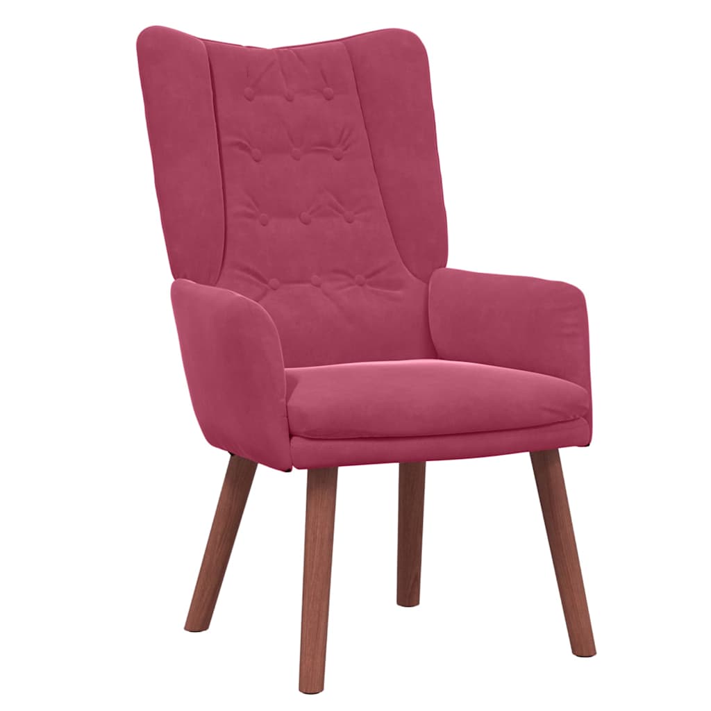 Relaxing Chair Wine red 63 x 67 x 94 cm Velvet