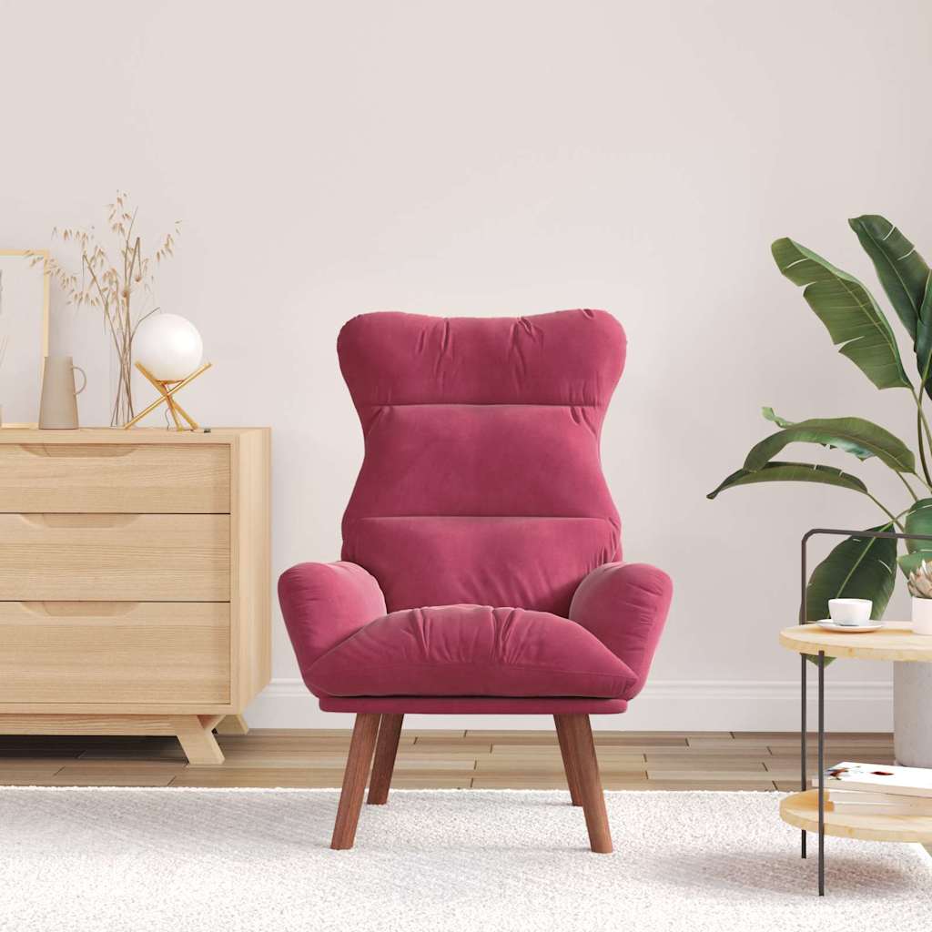Relaxing Chair Wine Red 69 x 74 x 93 cm Velvet