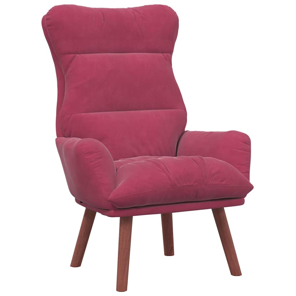 Relaxing Chair Wine Red 69 x 74 x 93 cm Velvet