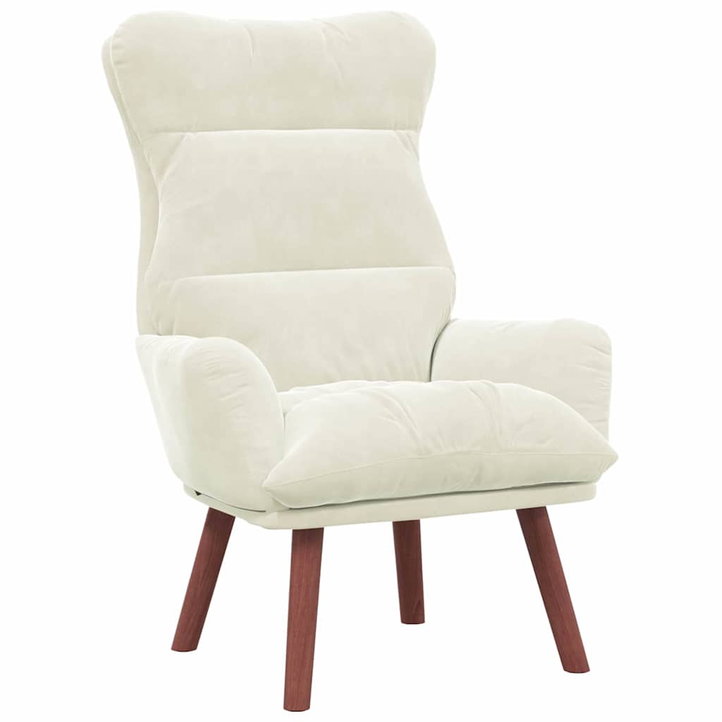 Relaxing Chair Cream 69 x 74 x 93 cm Velvet