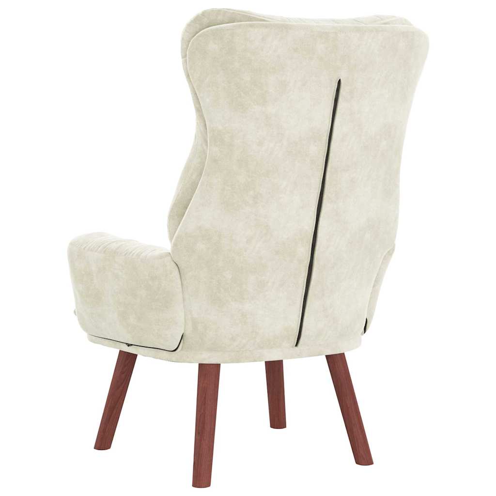 Relaxing Chair Cream 69 x 74 x 93 cm Velvet