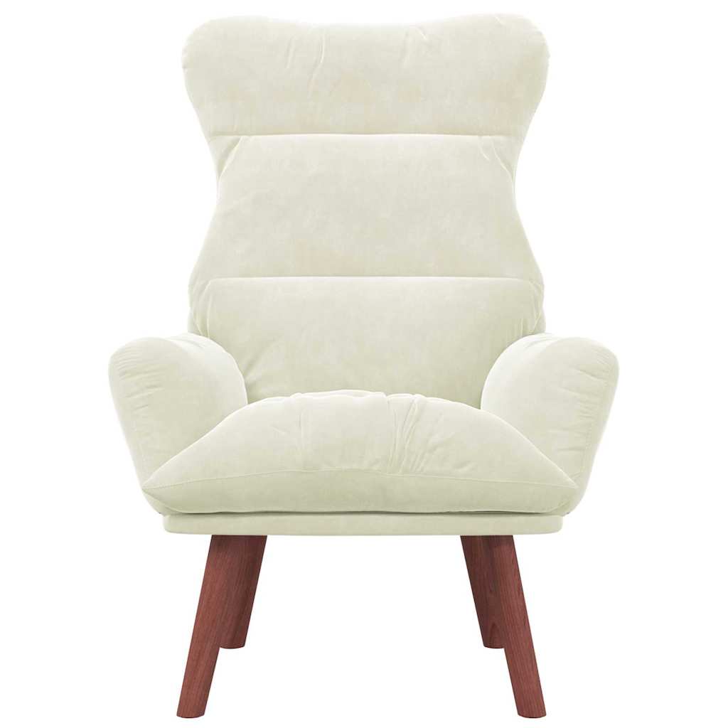 Relaxing Chair Cream 69 x 74 x 93 cm Velvet