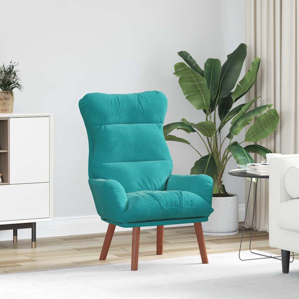 Relaxing Chair Turquoise 69 x 74 x 93 cm Velvet