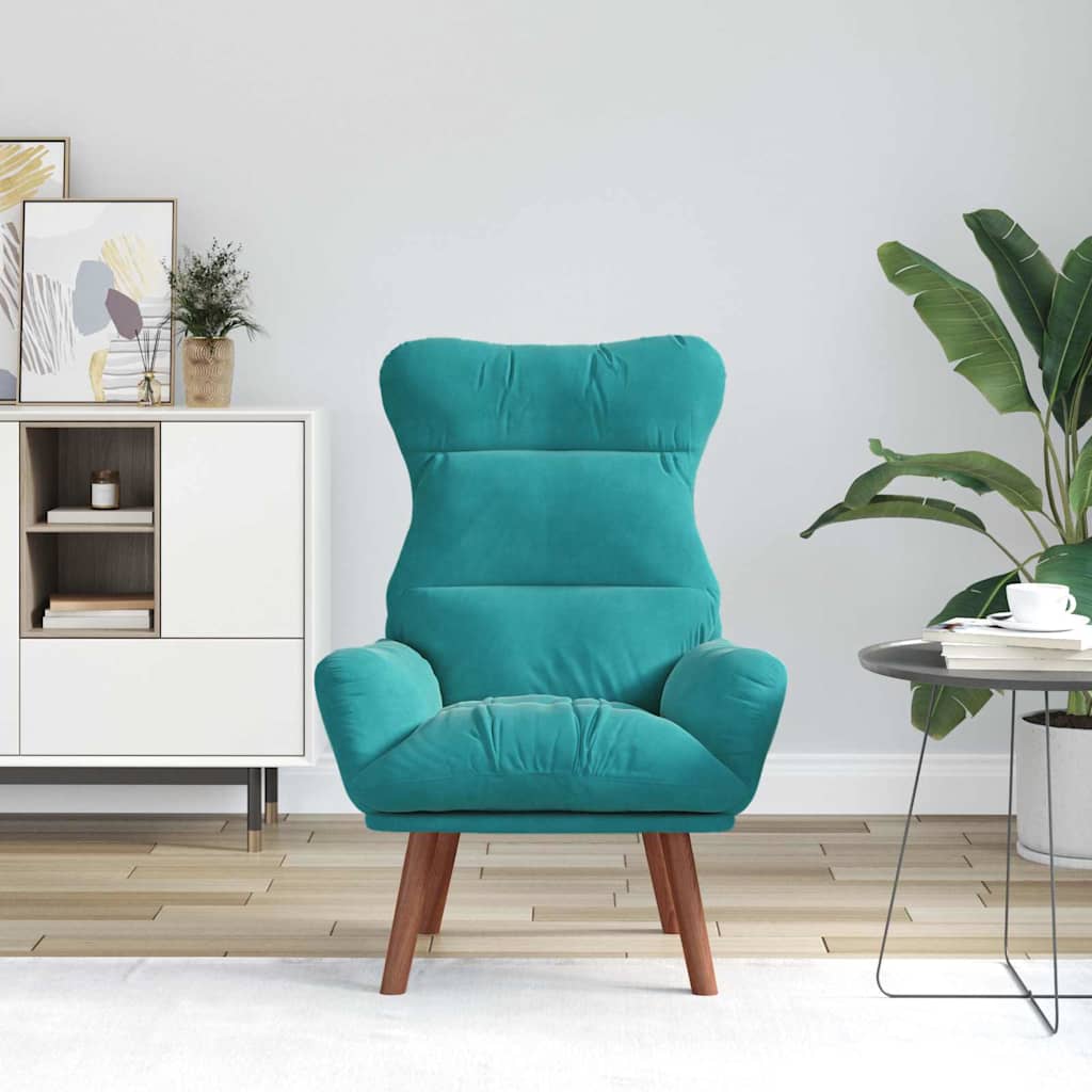Relaxing Chair Turquoise 69 x 74 x 93 cm Velvet