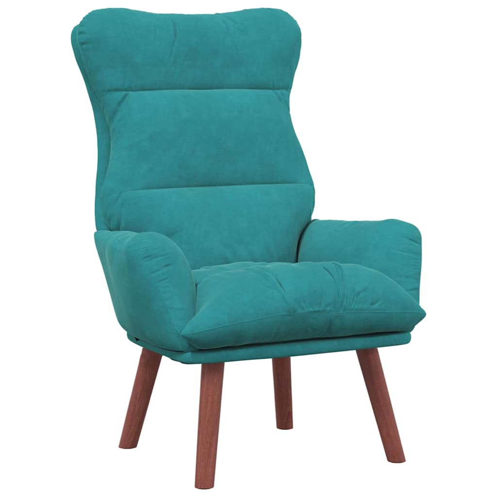Relaxing Chair Turquoise 69 x 74 x 93 cm Velvet