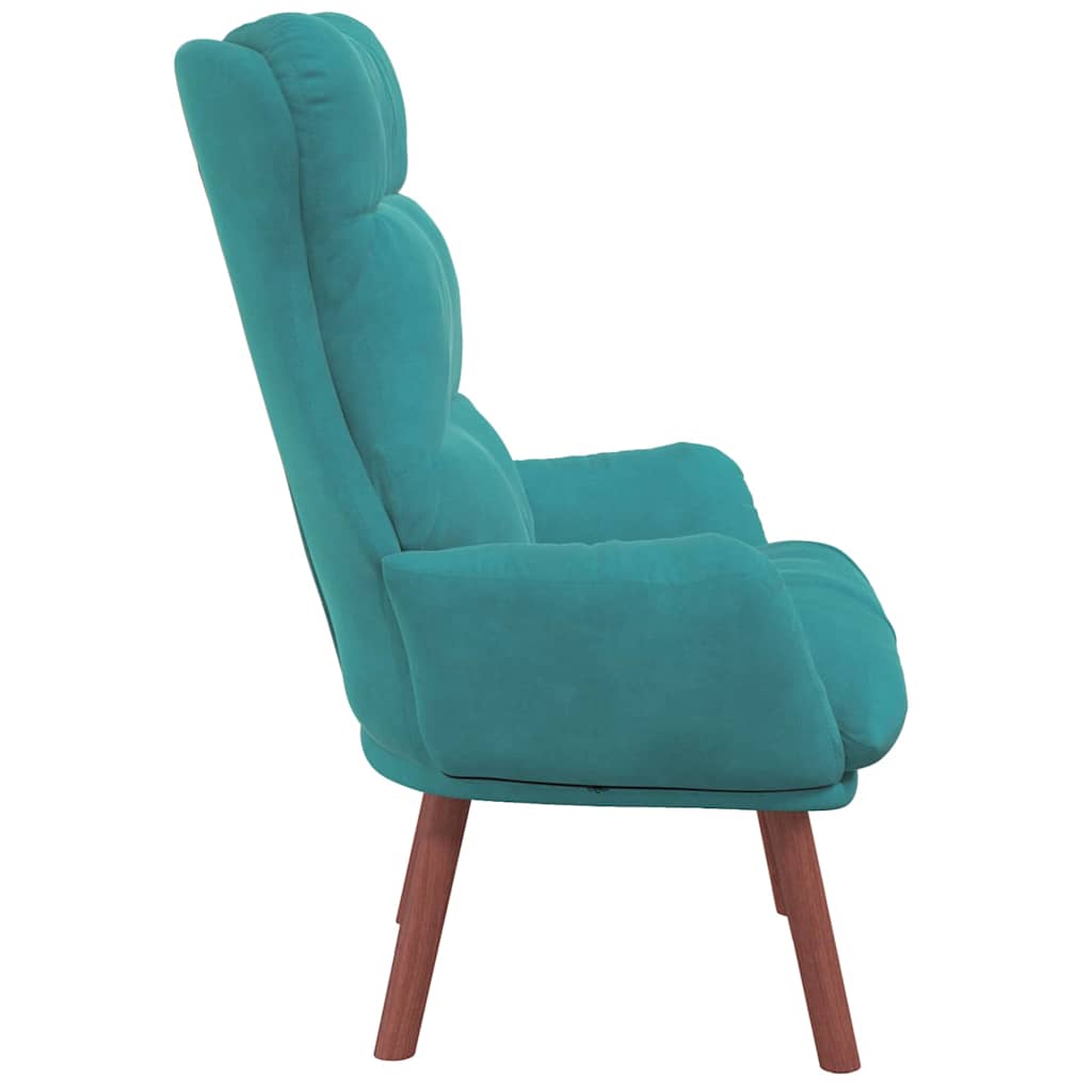 Relaxing Chair Turquoise 69 x 74 x 93 cm Velvet