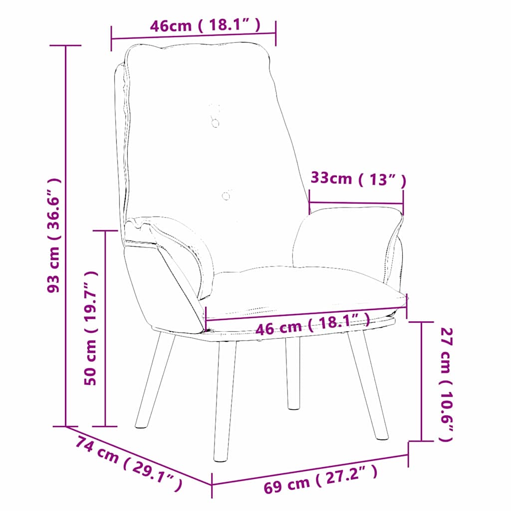 Relaxing Chair Dark green 69 x 74 x 93 cm Fabric
