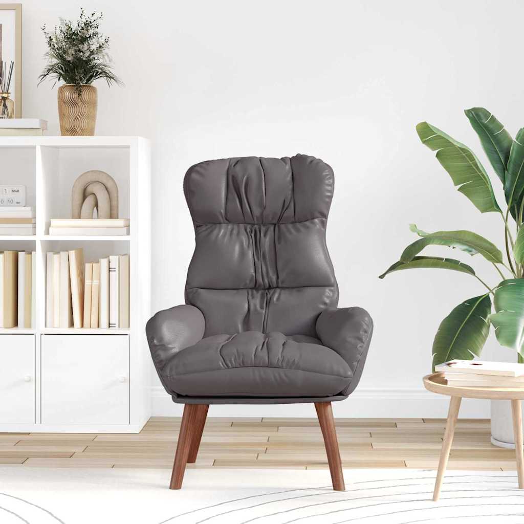 Relaxing Chair Grey 69 x 74 x 93 cm Faux leather