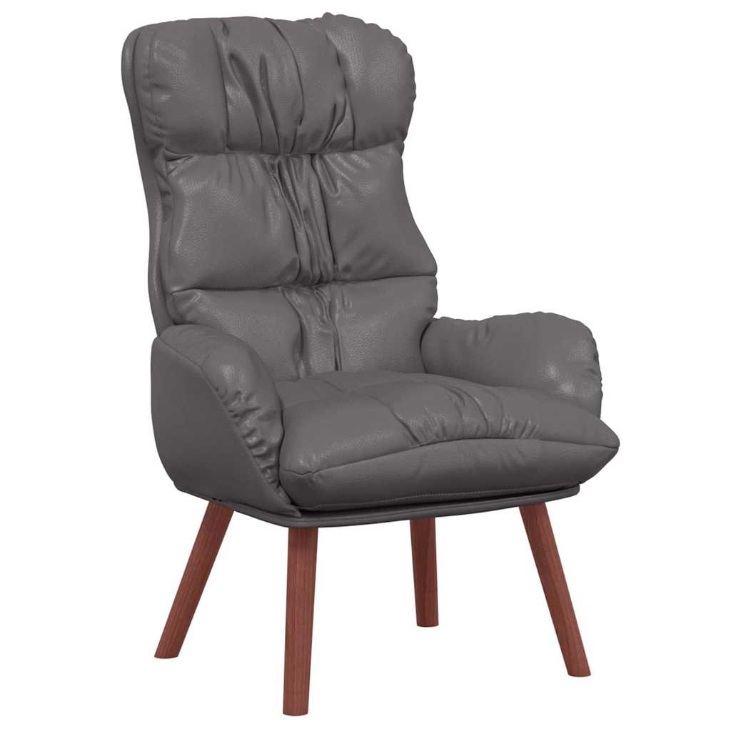 Relaxing Chair Grey 69 x 74 x 93 cm Faux leather