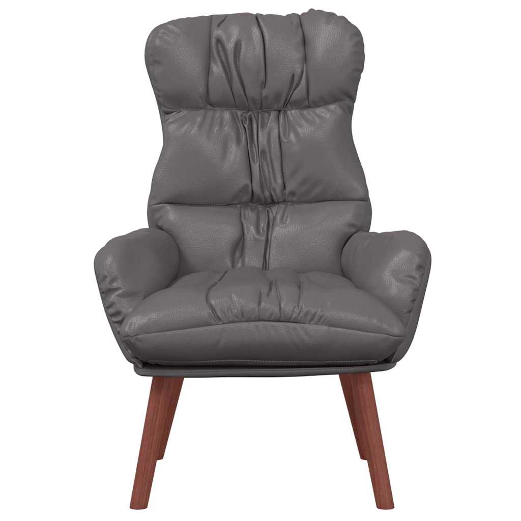 Relaxing Chair Grey 69 x 74 x 93 cm Faux leather
