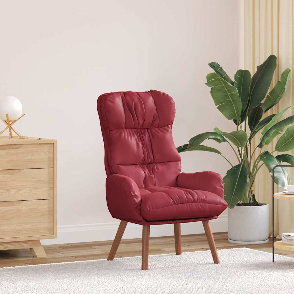 Relaxing Chair Wine red 69 x 74 x 93 cm Faux leather