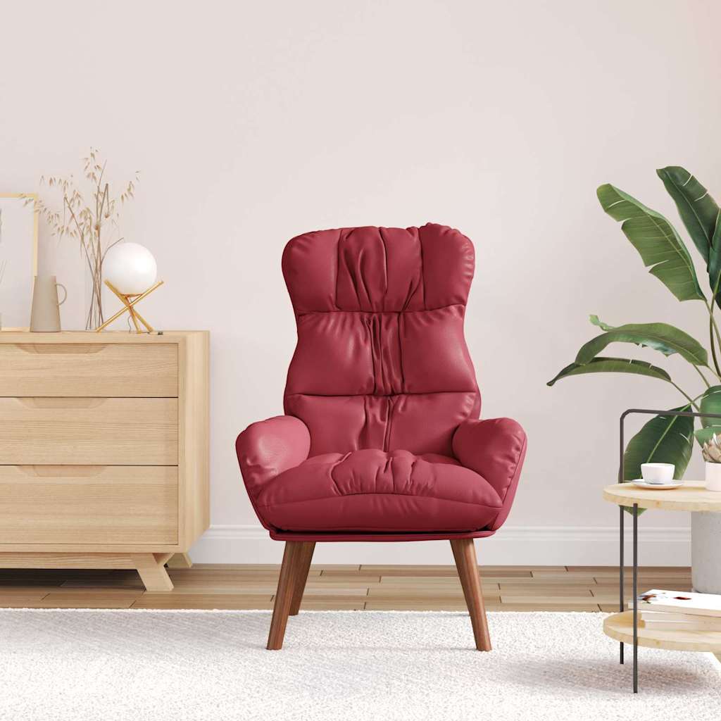 Relaxing Chair Wine red 69 x 74 x 93 cm Faux leather