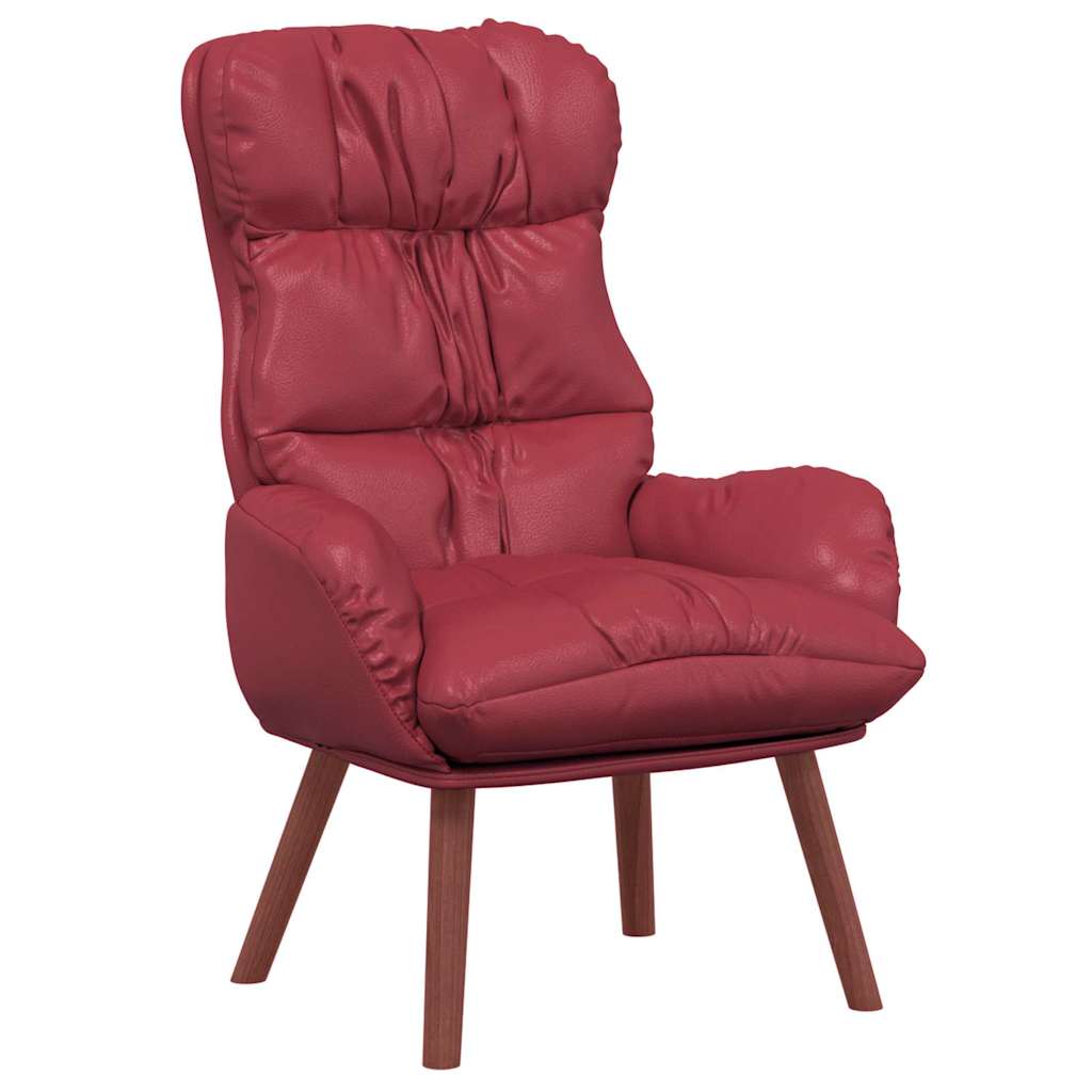 Relaxing Chair Wine red 69 x 74 x 93 cm Faux leather
