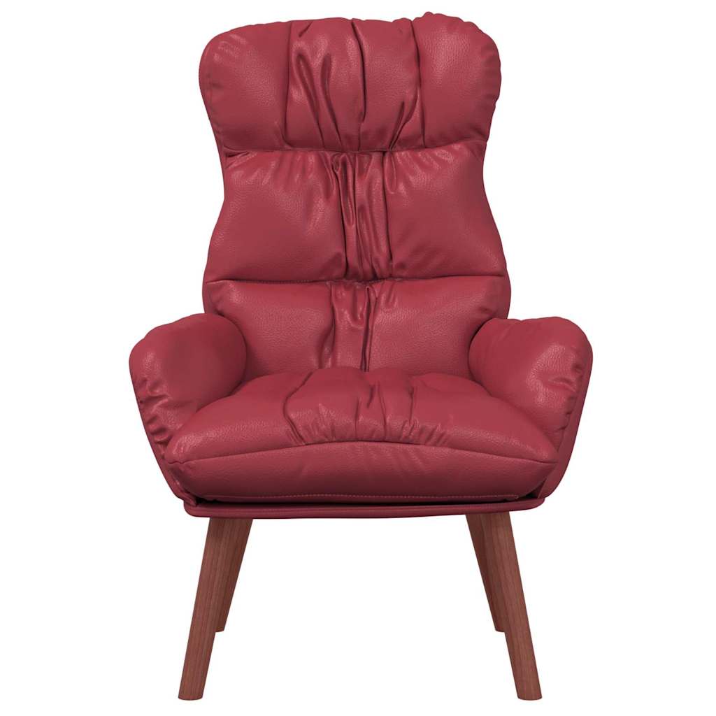 Relaxing Chair Wine red 69 x 74 x 93 cm Faux leather