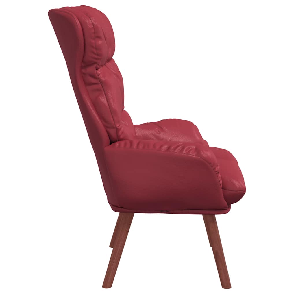 Relaxing Chair Wine red 69 x 74 x 93 cm Faux leather