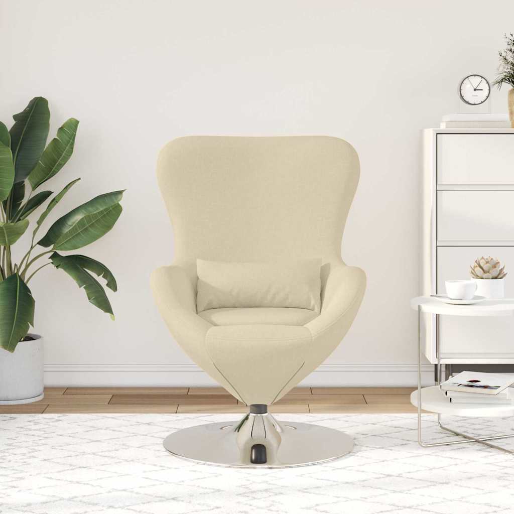 Egg Chair Cream 63 x 73 x 90 cm Fabric