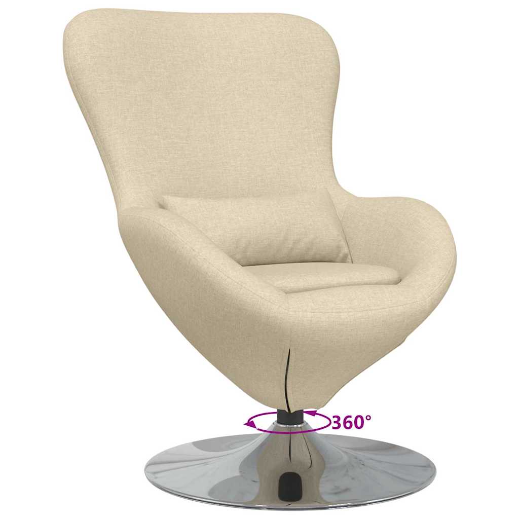 Egg Chair Cream 63 x 73 x 90 cm Fabric