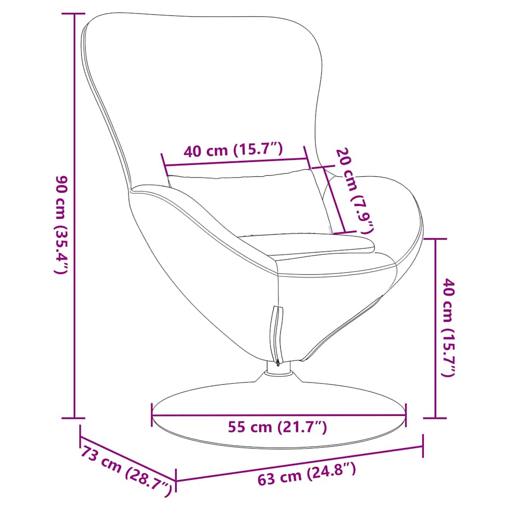 Egg Chair Cream 63 x 73 x 90 cm Fabric