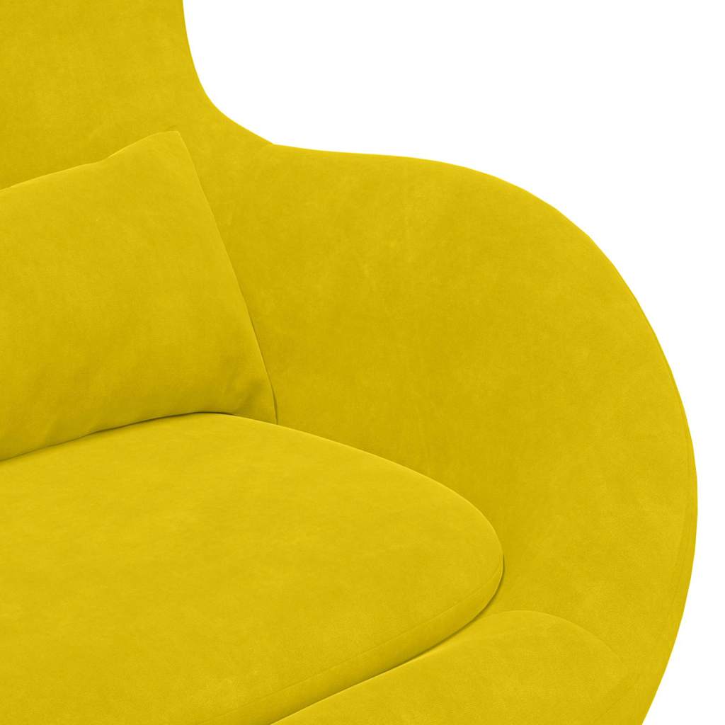 Egg Chair with Footstool Yellow 63 x 73 x 90 cm Velvet