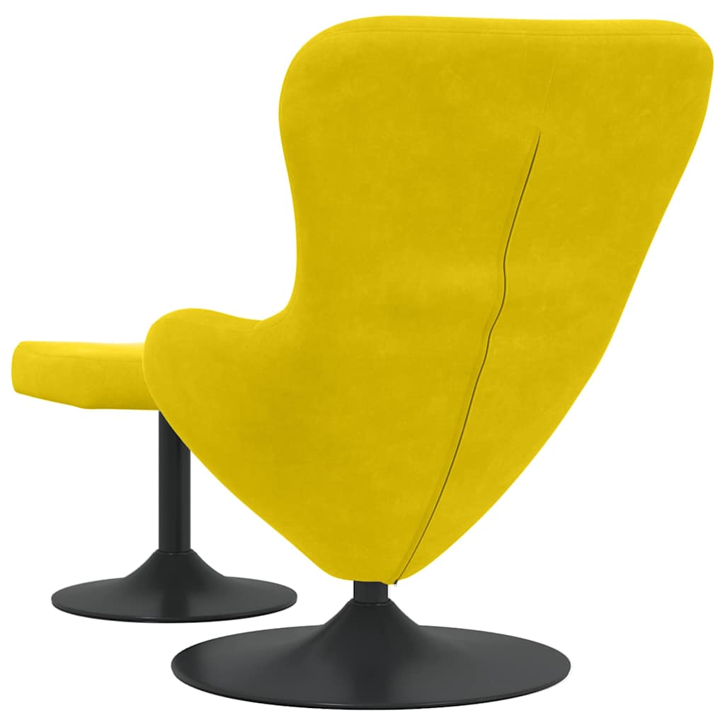 Egg Chair with Footstool Yellow 63 x 73 x 90 cm Velvet